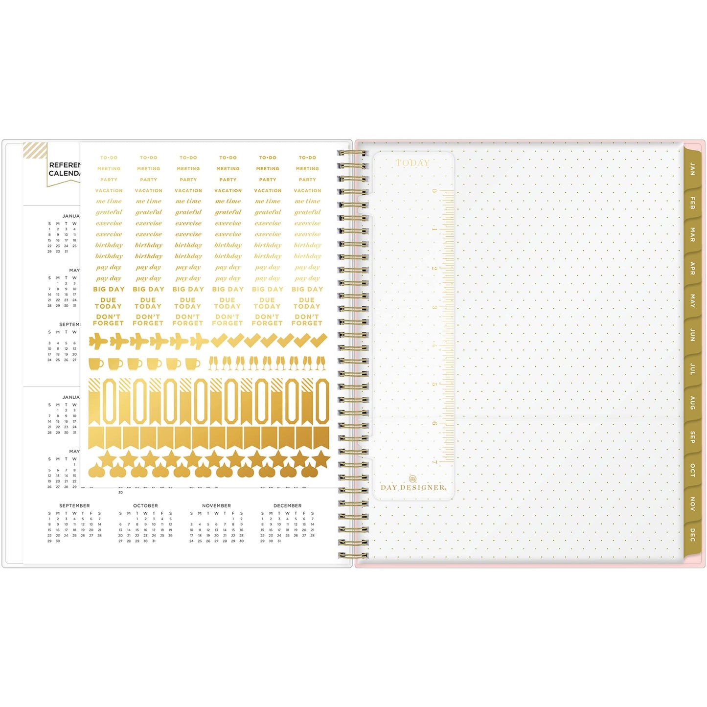 Day Designer Weekly/Monthly Planning Calendar, 8-1/2" x 11", Petals, January To December 2023, 138758