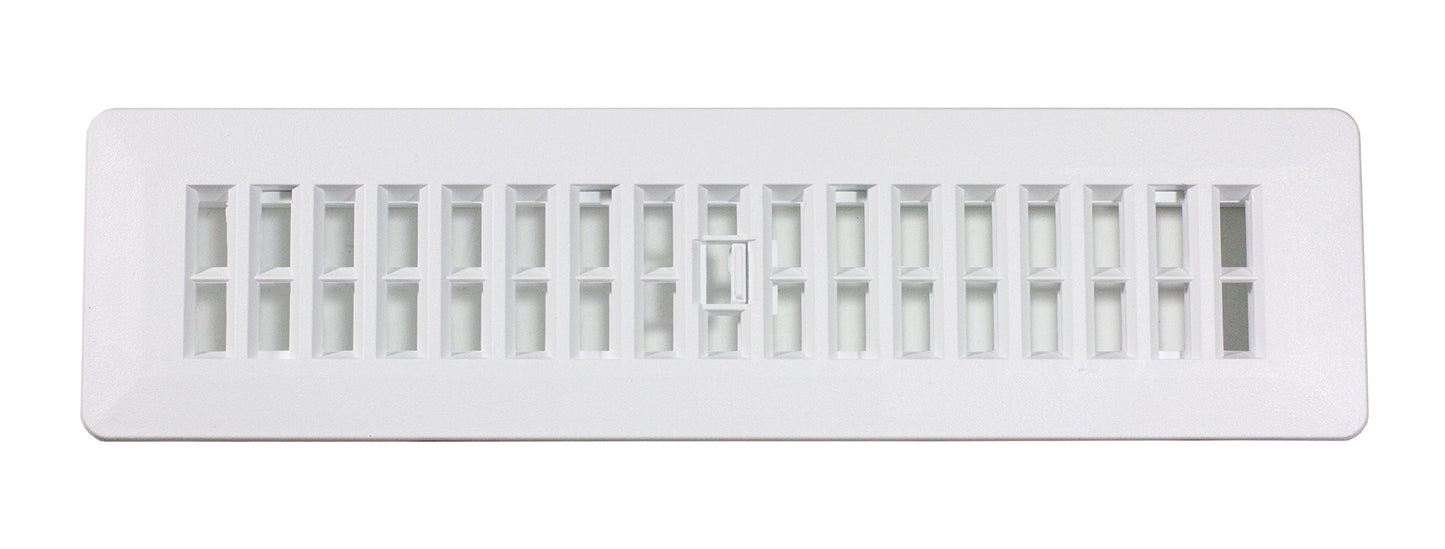 Decor Grates PL212-WH 2-Inch by 12-Inch Plastic Floor Register, White