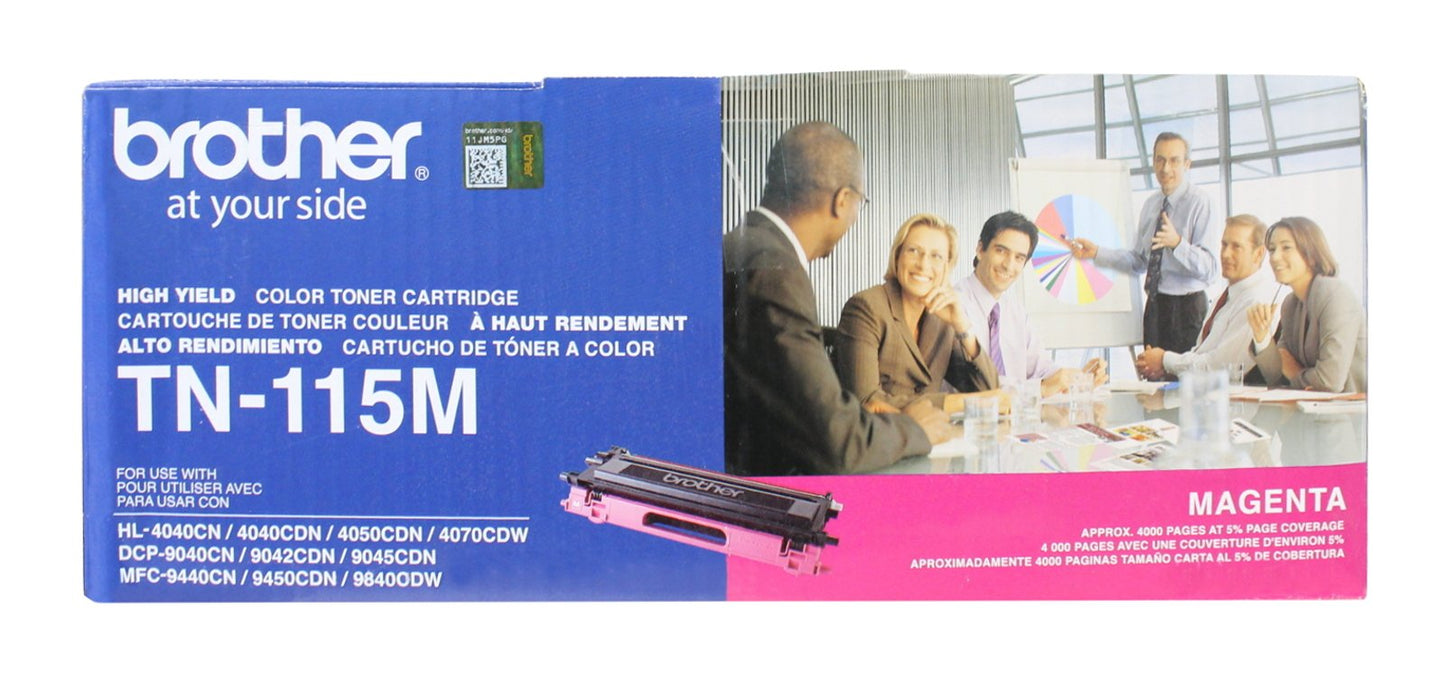 Brother® TN-115M Toner Cartridge, 4000 Page-Yield, Magenta