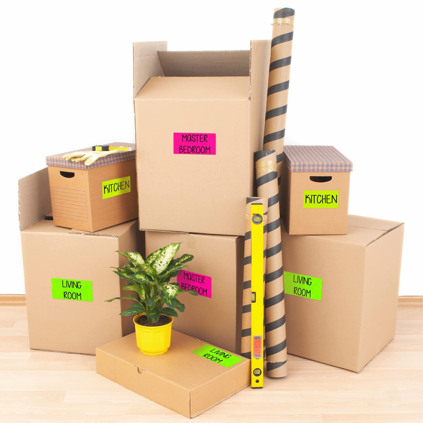 Avery Printable Address Labels with Sure Feed, 2" x 4", Assorted Neon (Magenta, Green, Yellow), 150 Blank Mailing Labels (5978)