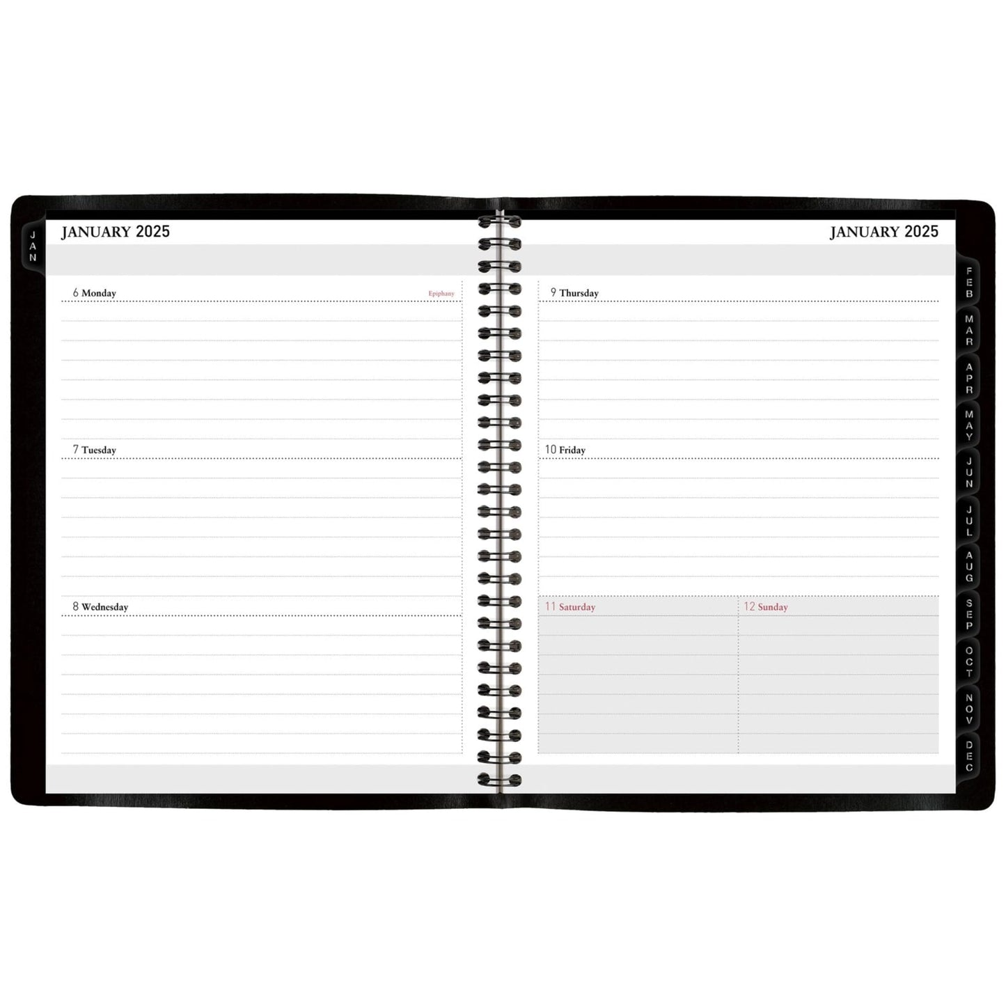 2025 Office Depot Weekly/Monthly Planner, 7" x 9", Black, January To December, OD712000