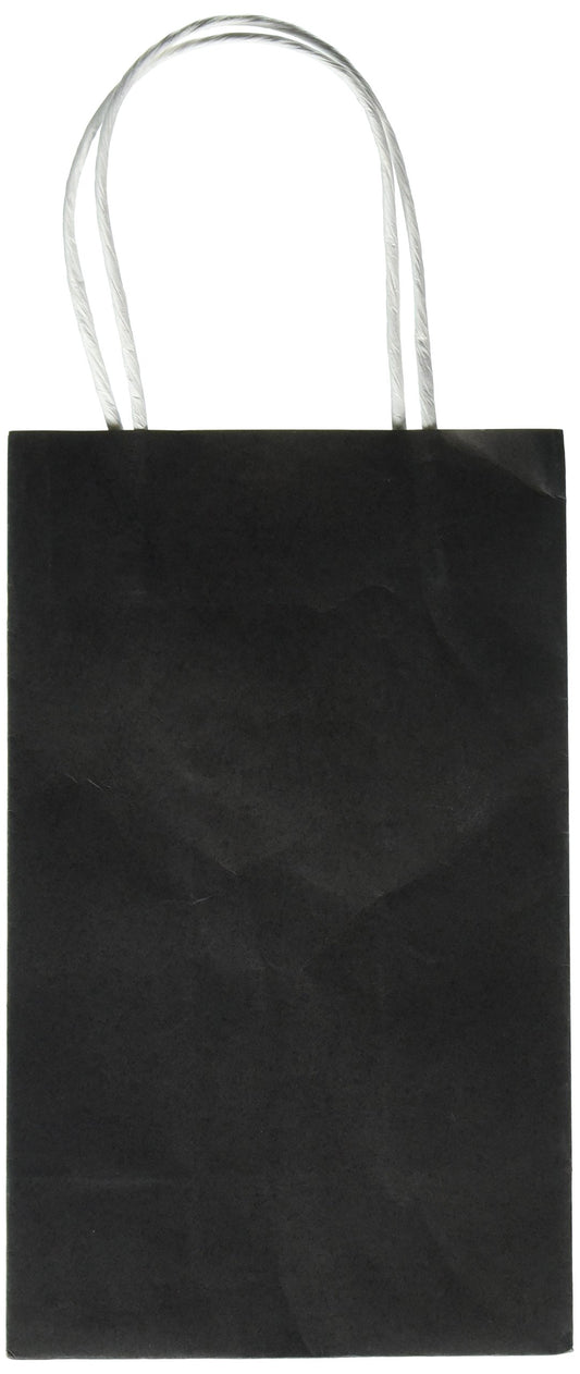 Amscan Solid Kraft Cub Bag, 8 1/2" x 5 1/4" x 3 1/2", Black -1 Pc