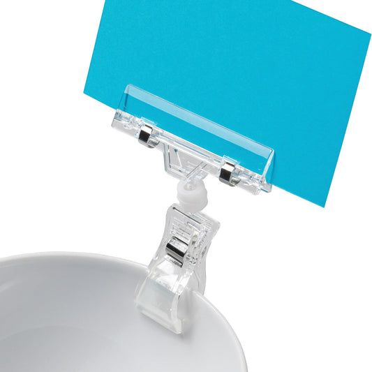 Deflecto® VersaGrip™ Sign Holder with Large Clip, 4 1/8"H x 3 1/8"W x 1/4"D, Clear, Pack of 5