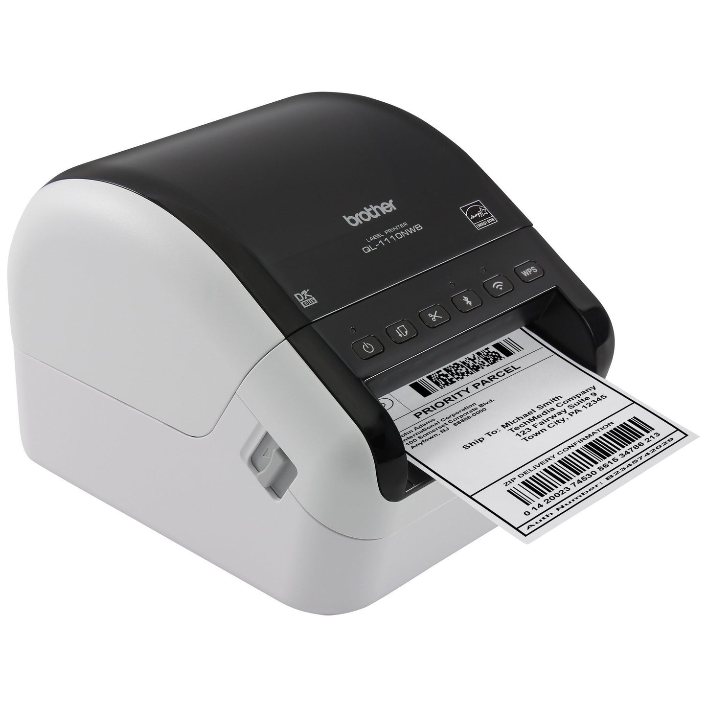 Brother QL1110NWB QL-1110NWB Wide Format, Postage and Barcode Professional Thermal Label Printer with Wireless Connectivity, 4"