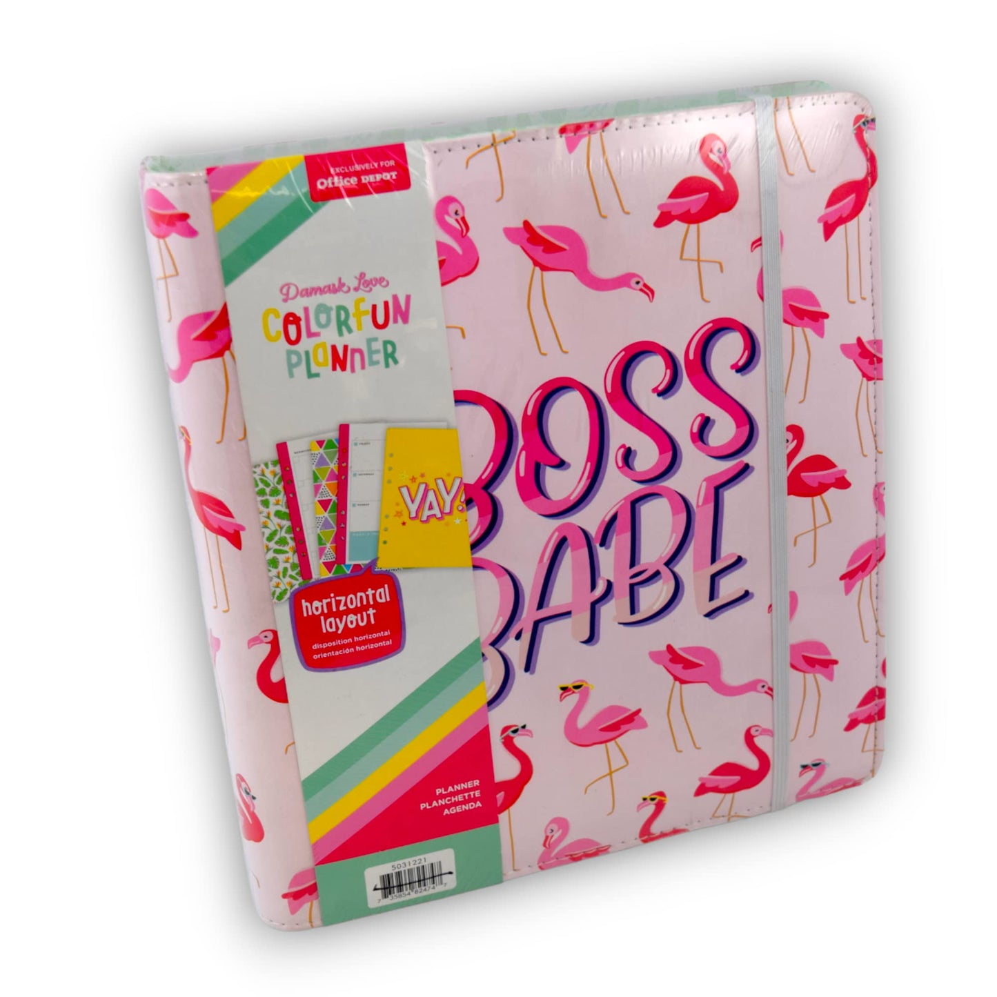 American Crafts Damask Love Colorfun Planner, 8-1/2" x 9-1/2", Flamingo Boss, 356265