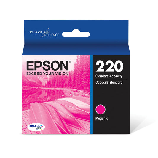 EPSON 220 DURABrite Ultra Ink Standard Capacity Magenta Cartridge (T220320-S) Works with WorkForce WF-2630, WF-2650, WF-2660, WF-2750, WF-2760, Expression XP-320, XP-420, XP-424, 1 Count (Pack of 1)