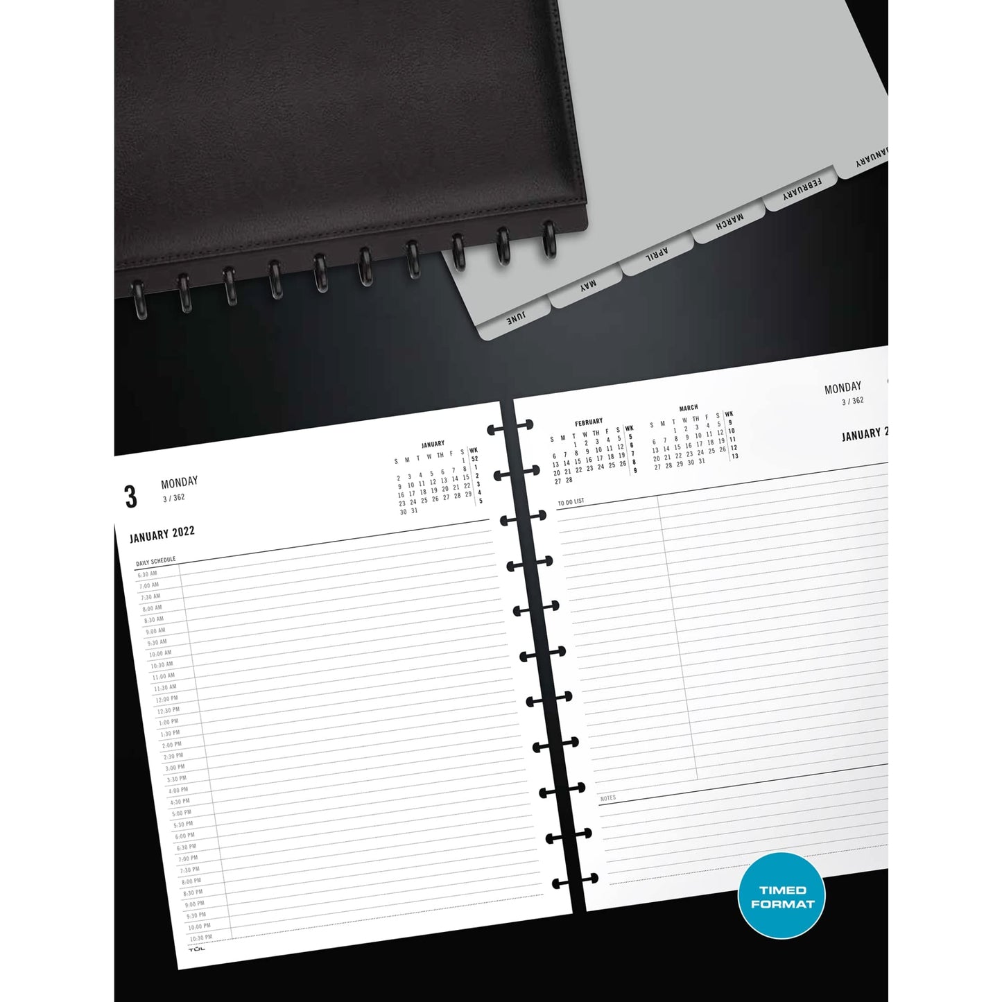 TUL® Discbound Daily Refill Pages, Letter Size, 2 Pages Per Day, January To December 2022, TULLTFLR-2PG