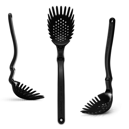 Dreamfarm Holey Spadle | Non-Stick Cooking Spoon & Serving Ladle with Holes | Black