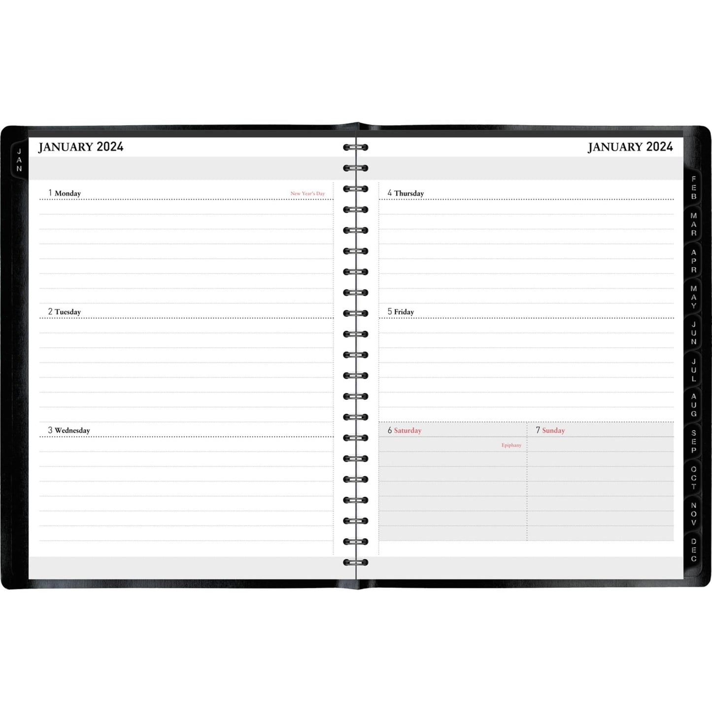 2024 Office Depot® Brand Weekly/Monthly Planner, 8" x 11", Black, January to December 2024, OD711900