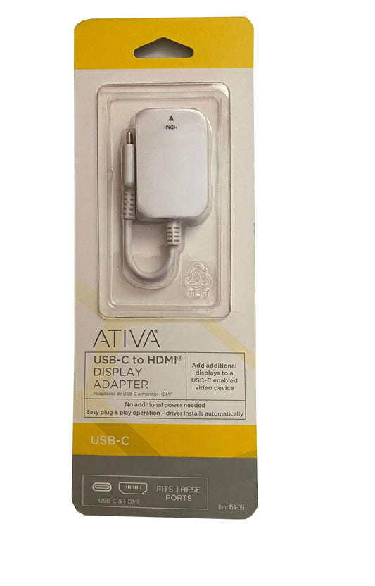 ATIVA HDMI to USB Type C Male to Female Adapter