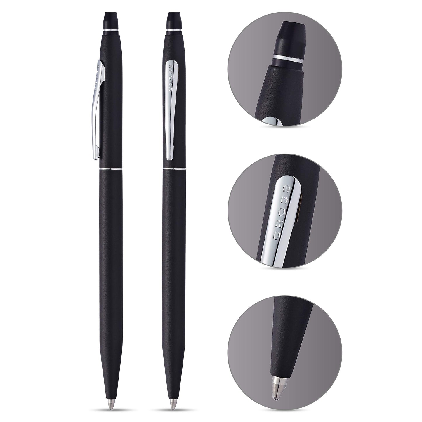 Cross Click Refillable Ballpoint Pen, Medium Ballpen, Includes Premium Gift Box - Classic Black Lacquer