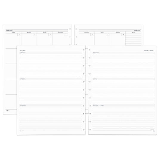 2024 TUL® Discbound Weekly/Monthly Planner Refill Pages, Letter Size