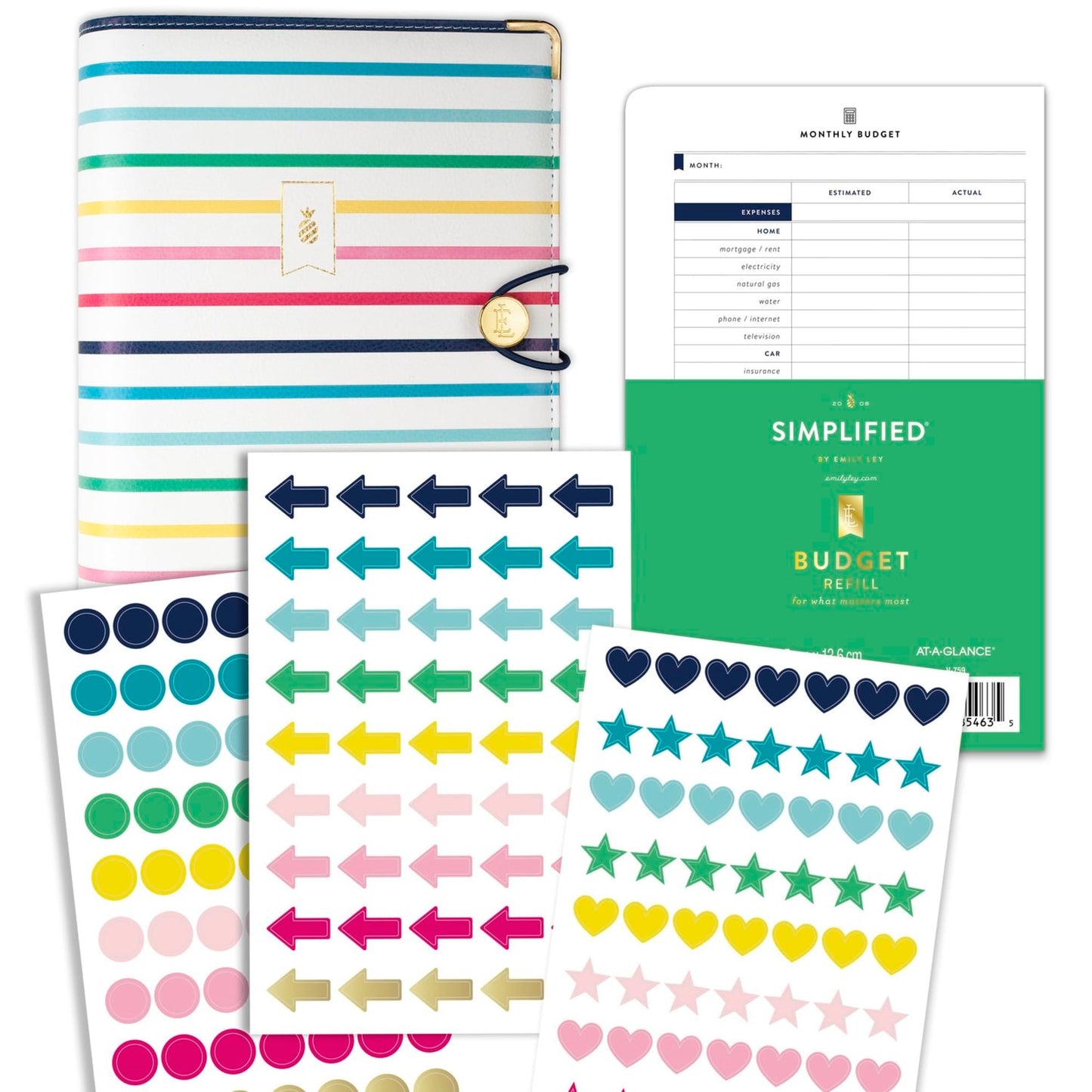 Simplified by Emily Ley for AT-A-GLANCE� Monthly Loose-Leaf Planner Refill, 5-1/2" x 8-1/2", January to December 2024, EL100-4211