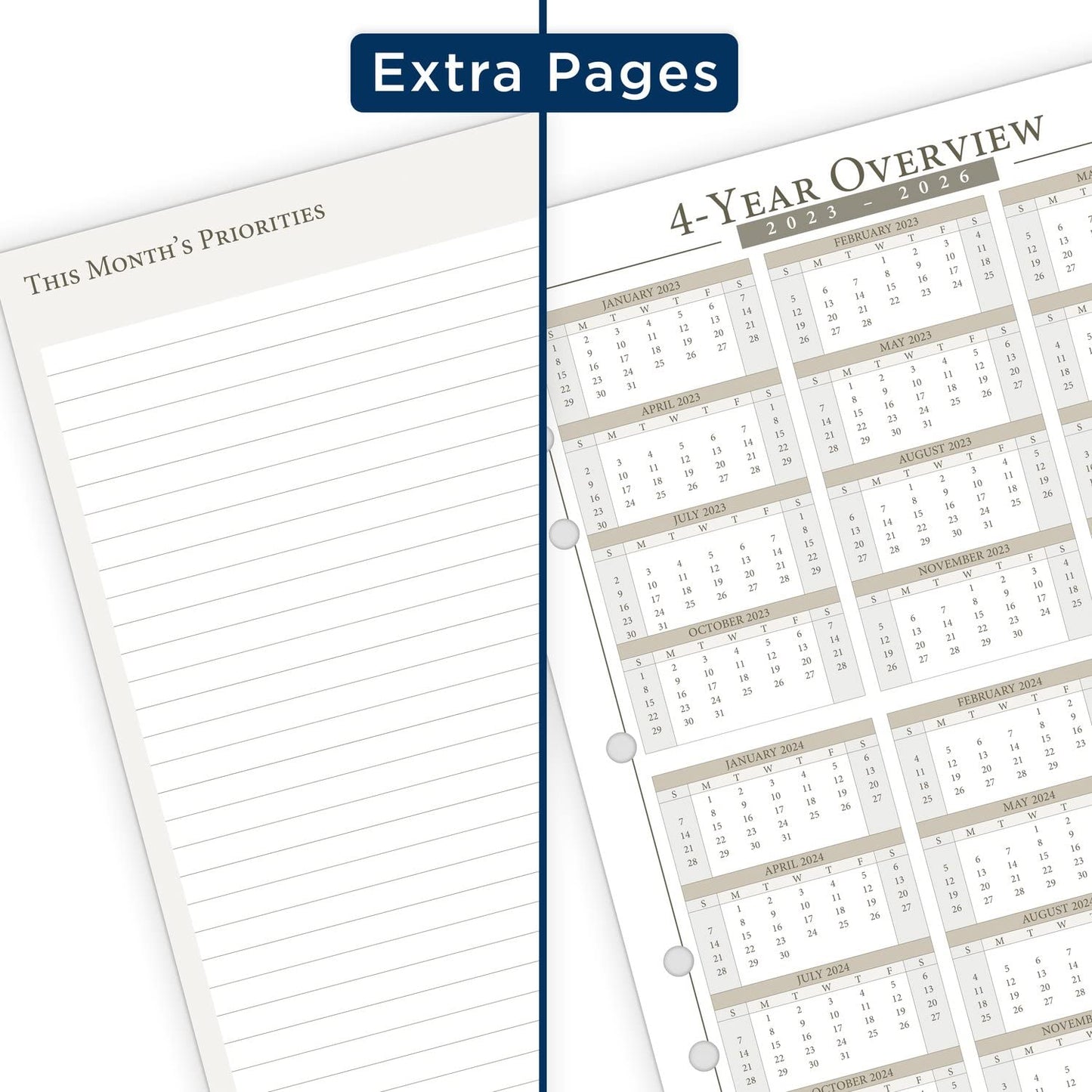 AT-A-GLANCE 2024 Daily Planner Two Page Per Day Refill, 8-1/2" x 11", Folio Size, Loose-Leaf (491-225-24)