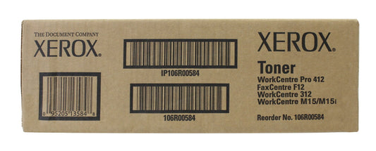 Xerox 106R00584 F12 M15 312 412 Toner Cartridge (Black) in Retail Packaging