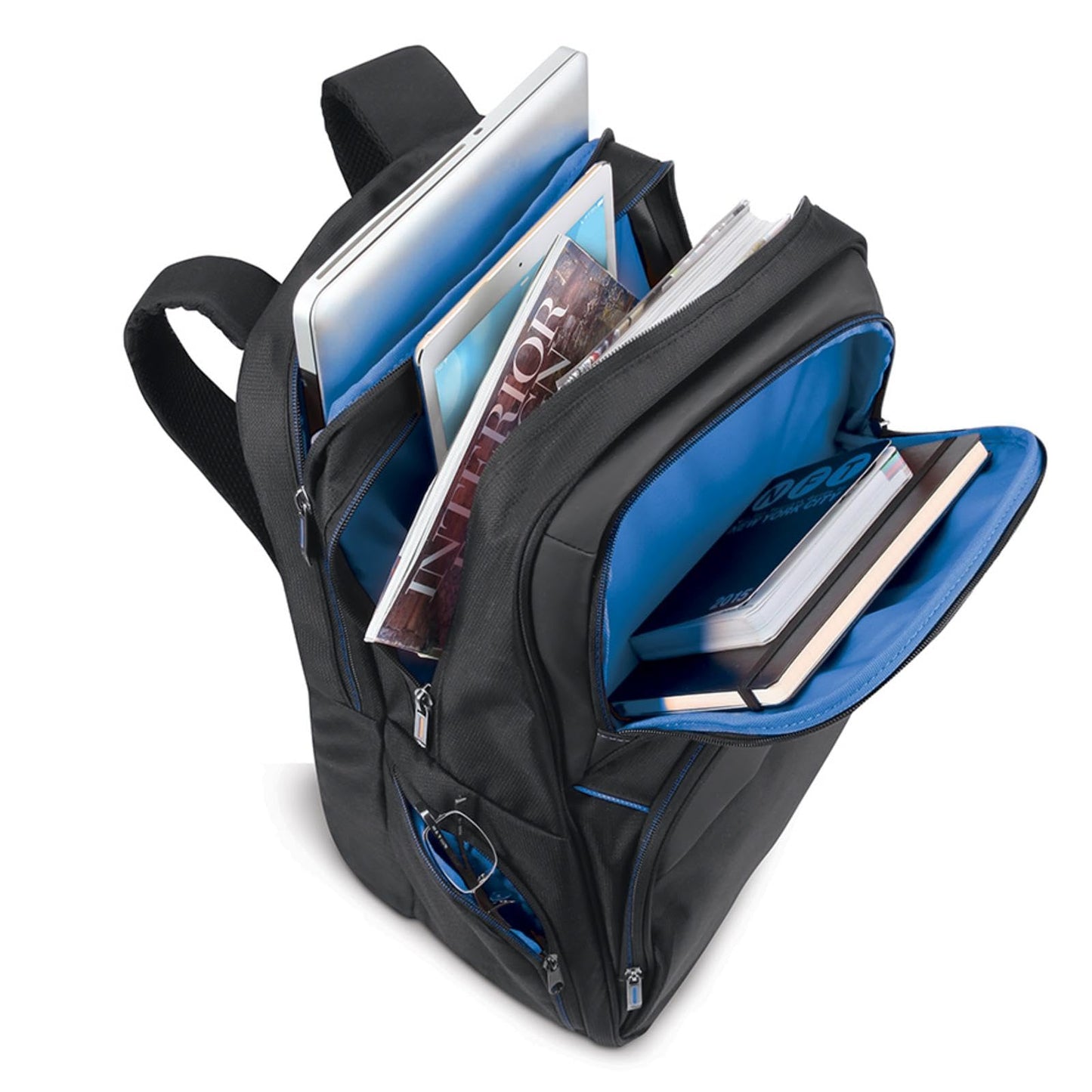 SOLO NY Ambition Laptop Backpack, Black/Blue, up to