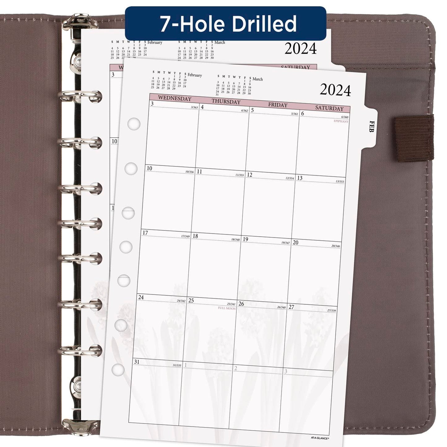 AT-A-GLANCE 2024 Monthly Planner Refill, 5-1/2" x 8-1/2", Desk Size, Loose-Leaf (061-685-24)