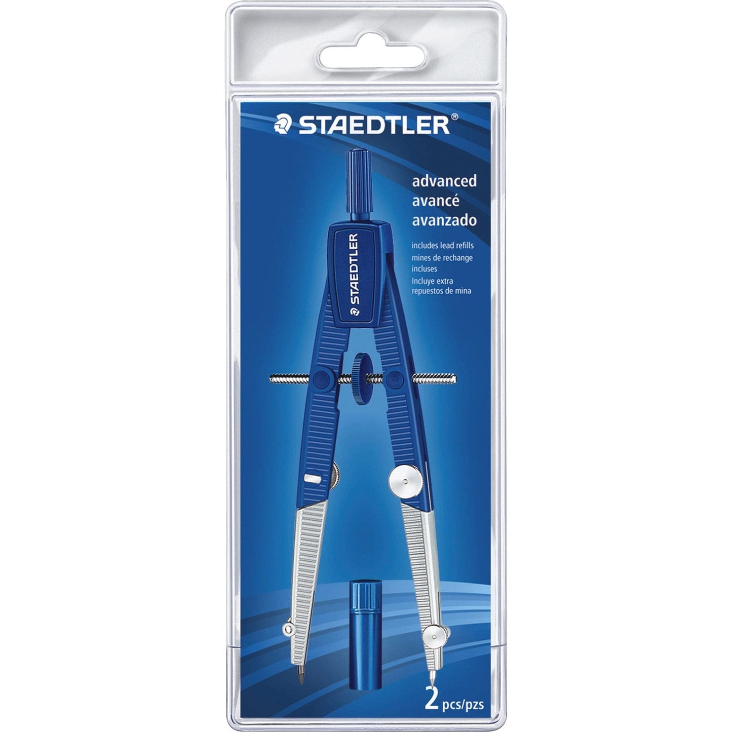 Staedtler 2-Piece Advanced Student Geometrical Compass, Blue, Silver