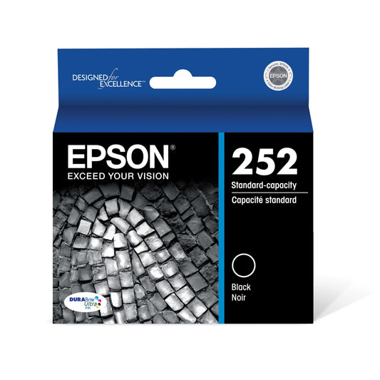 EPSON 252 DURABrite Ultra Ink Standard Capacity Black Cartridge (T252120-S) Works with WorkForce WF-3620, WF-3640, WF-7110, WF-7610, WF-7620, WF-7710, WF-7720, WF-7210