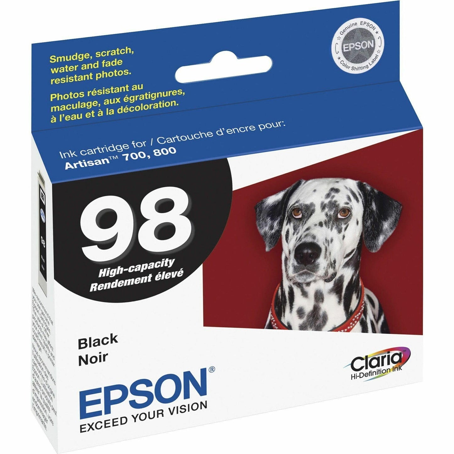 EPSON 98 Claria Hi-Definition Ink High Capacity Black Cartridge (T098120) Works with Artisan-700, 710, 725, 730, 800, 810, 835, 837