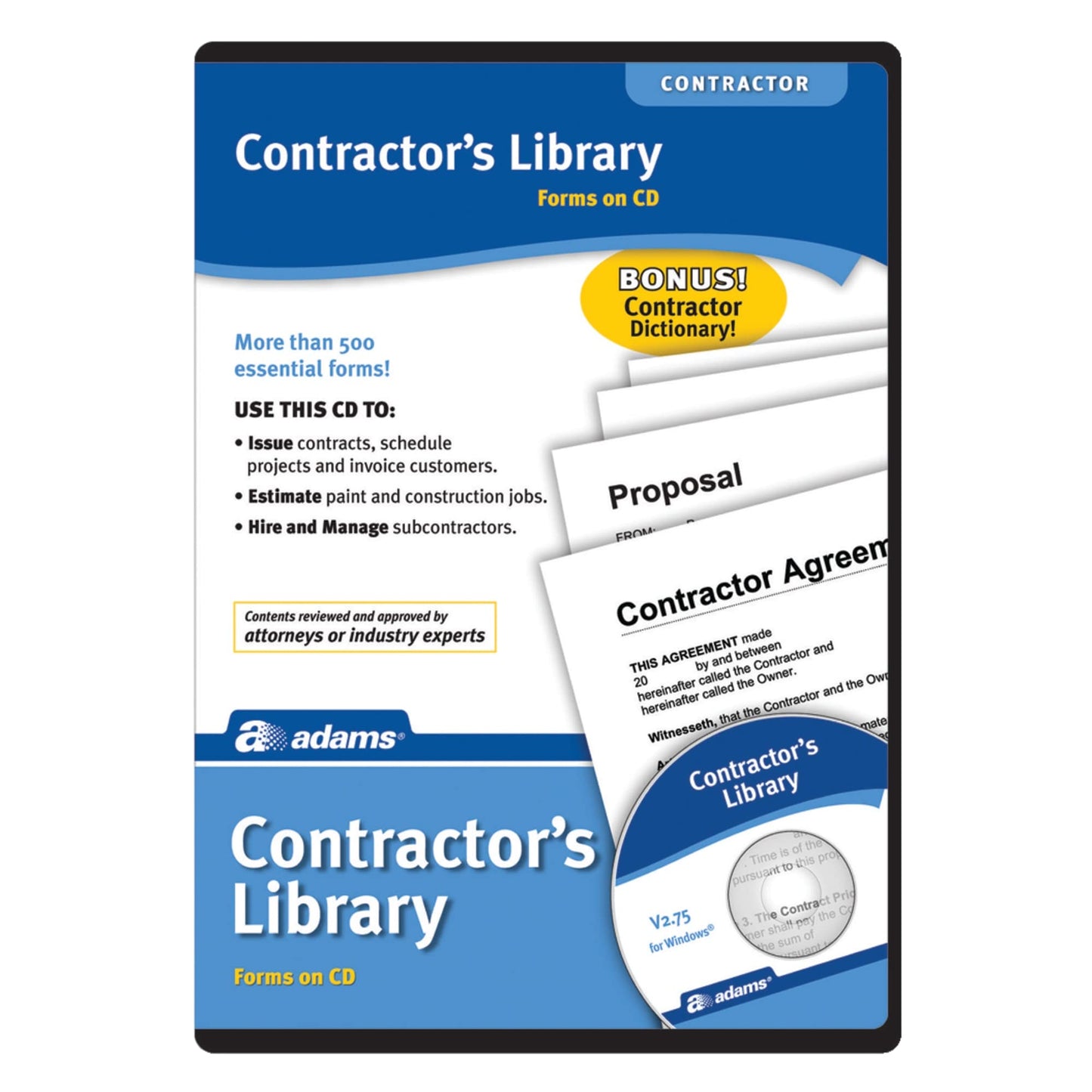 Adams Contractor's Library, Forms on CD (SW2435)