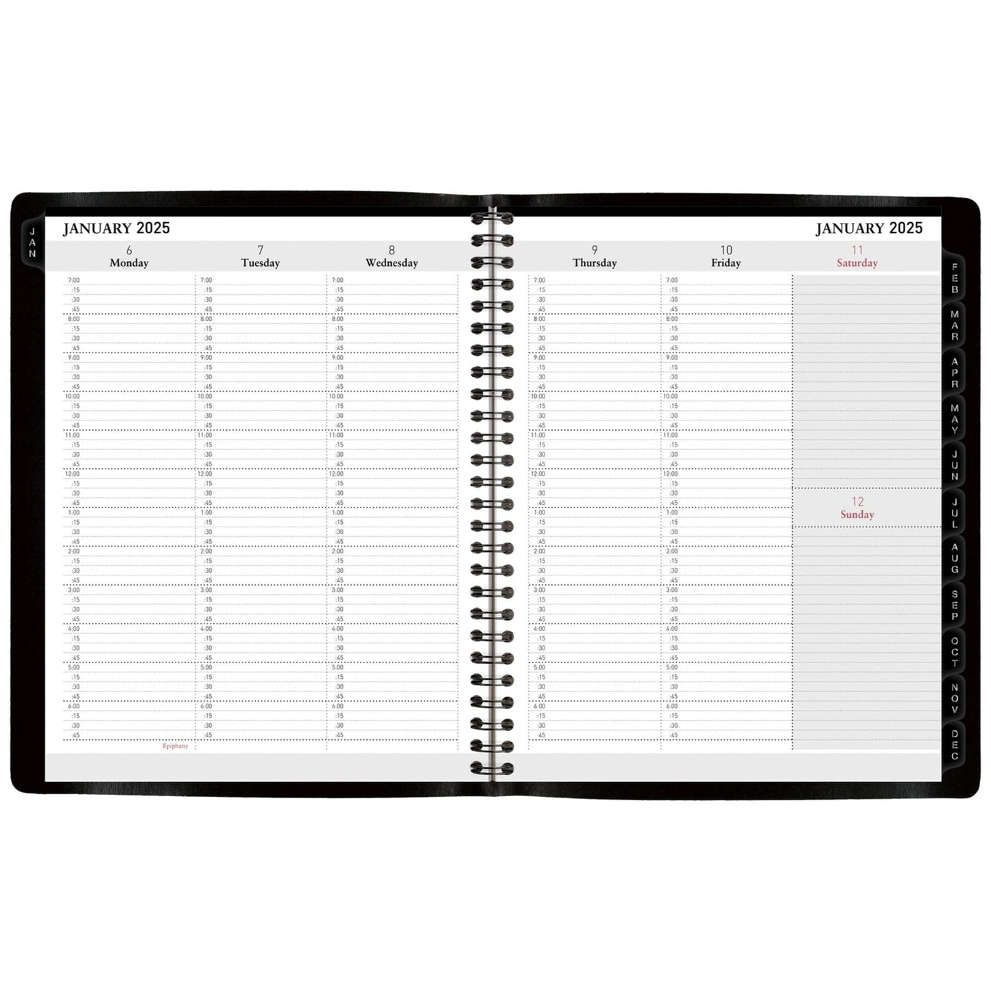 2025 Office Depot Weekly/Monthly Appointment Book Planner, 7" x 9", Black, January To December, OD711600