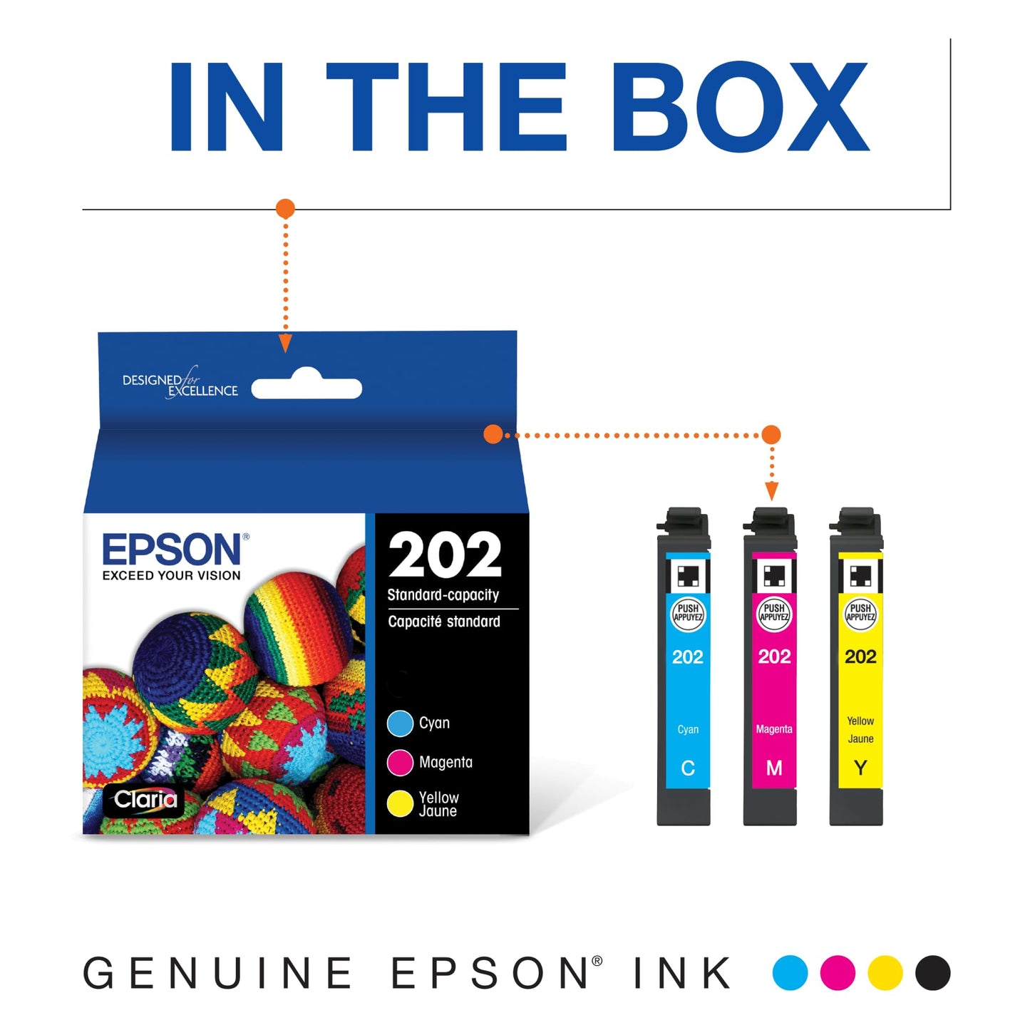 EPSON 202 Claria Ink Standard Capacity Color Combo Pack (T202520-S) Works with WorkForce WF-2860, Expression XP-5100