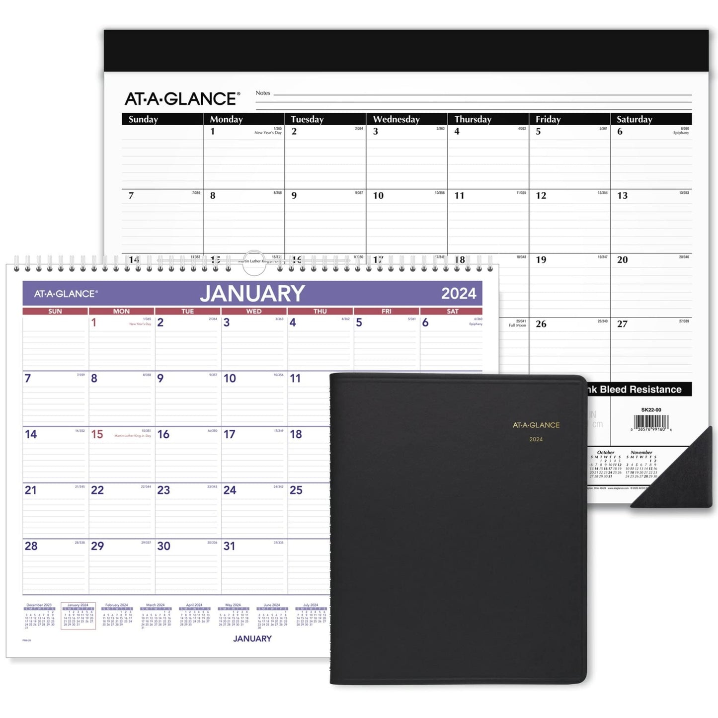 2024 AT-A-GLANCE® Weekly Appointment Book Planner, 5" x 8", Navy, January to December 2024, 7007520