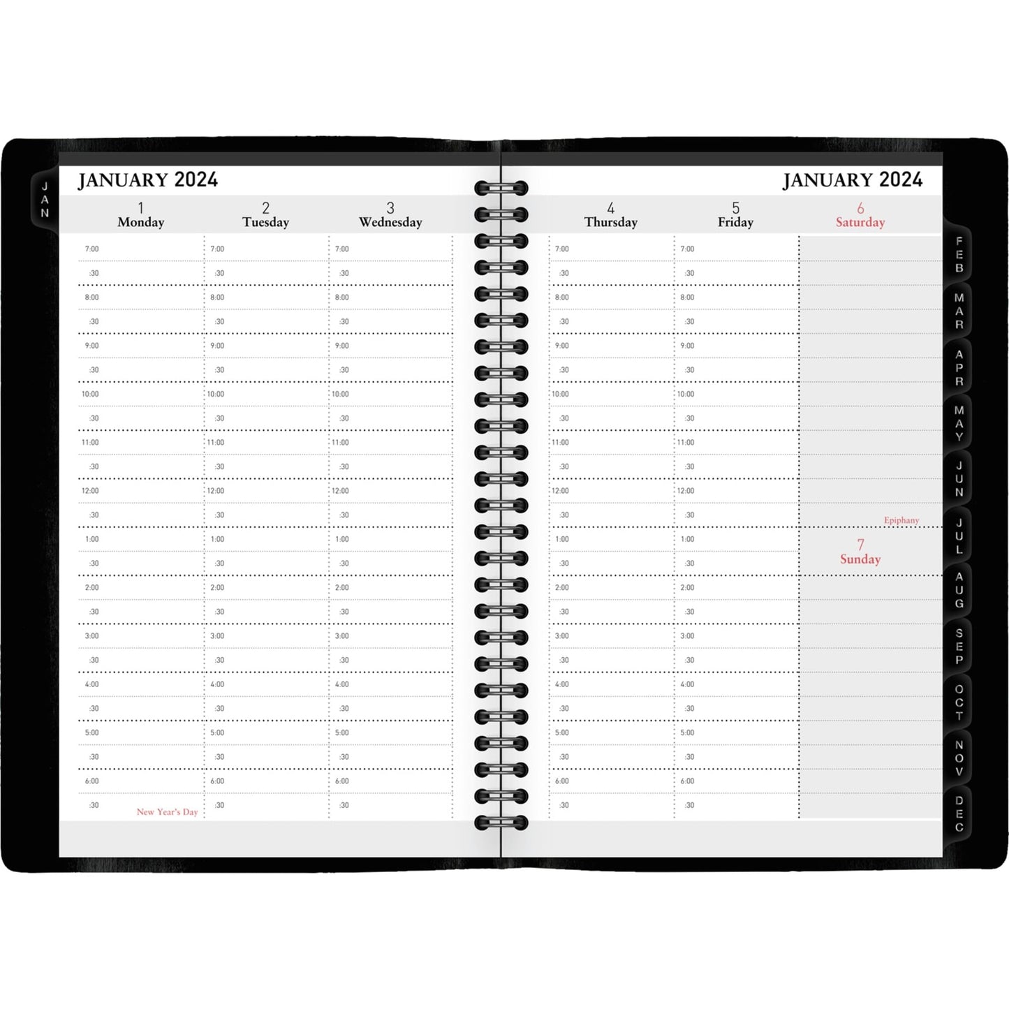 2024 Office Depot® Brand Weekly/Monthly Appointment Book, 5" x 8", Black, January to December 2024, OD711300