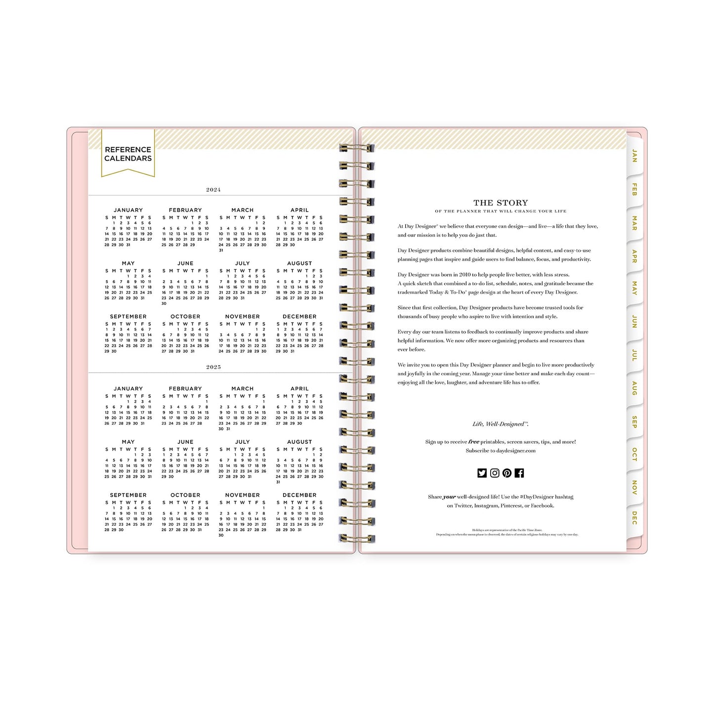 2024 Day Designer Weekly/Monthly Planning Calendar, 5" x 8", Blush, January to December