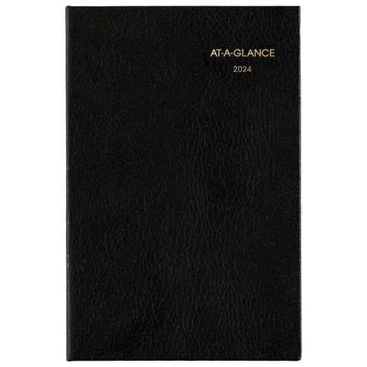 AT-A-GLANCE Fine Diary 2024 Weekly & Monthly Diary, 2-3/4" x 4-1/4", Pocket Size, Black (72010524)