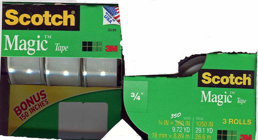 Scotch Magic Tape, 3/4 x 350 Inches, 3-Pack (3105-TGX-10) Includes Bonus 150 Inches, NO SCOTCH COUPONS INCLUDED