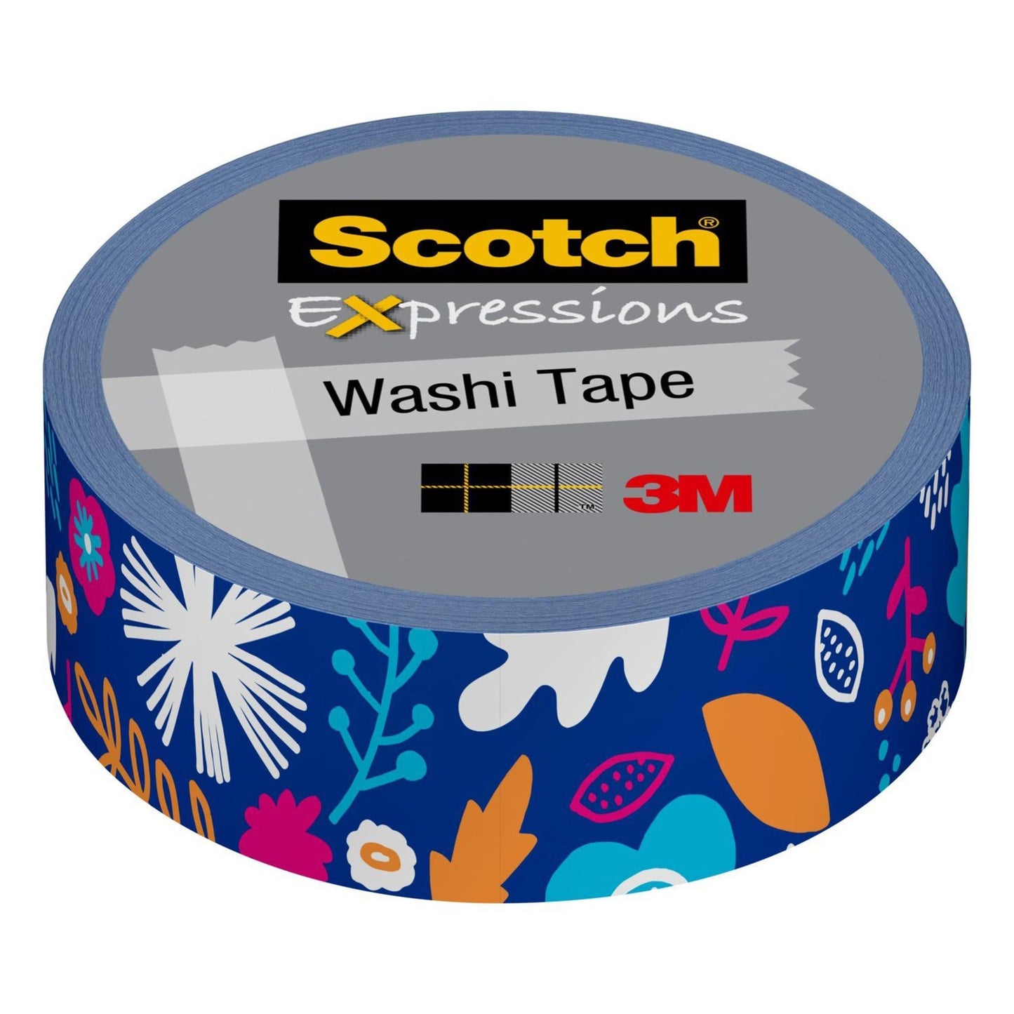 Scotch® Expressions Washi Tape, 0.59" x 32.75', Mod Flowers