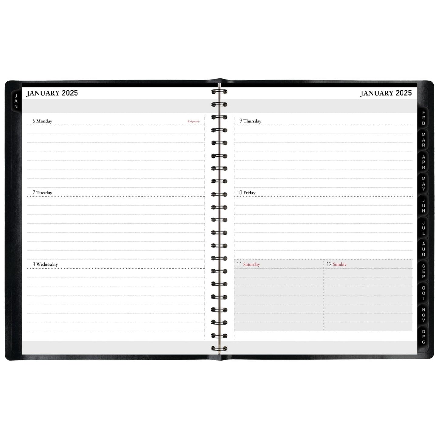 2025 Office Depot Weekly/Monthly Planner, 8" x 11", Black, January To December, OD711900