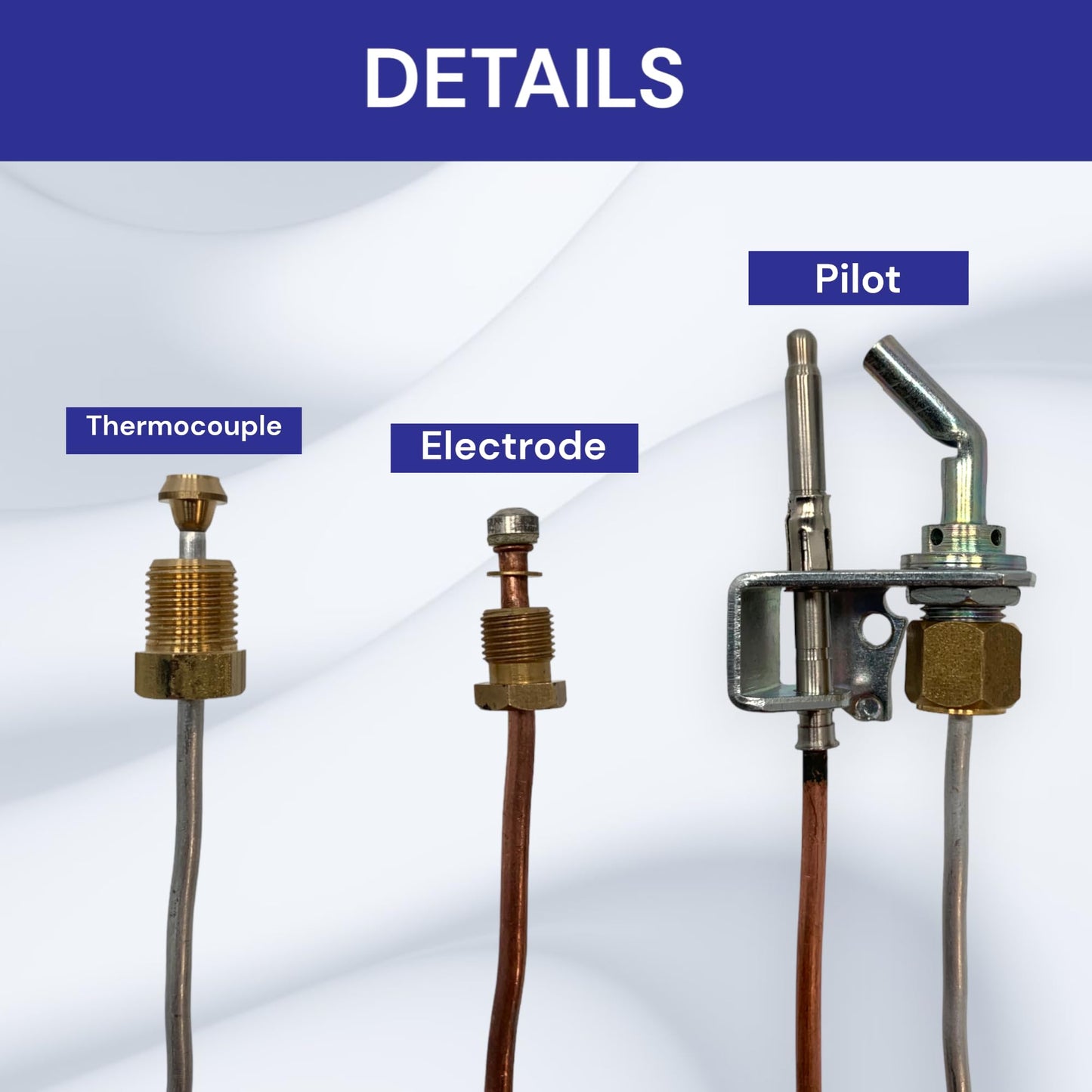 Universal Compatibility 16-Inch RV Water Heater Assembly - Thermocouple Pilot Burner - Perfect for AO Smith, Rheem, Bradford White, Suburban, and More