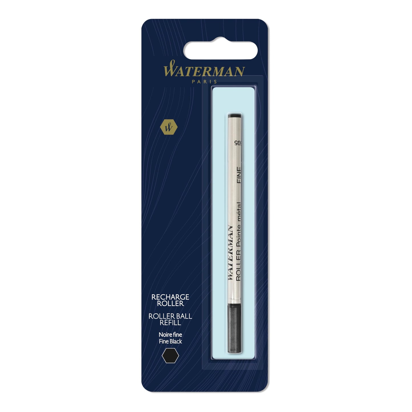 Waterman 1964019 Refill for Waterman Roller Ball Pens, Fine, Black Ink