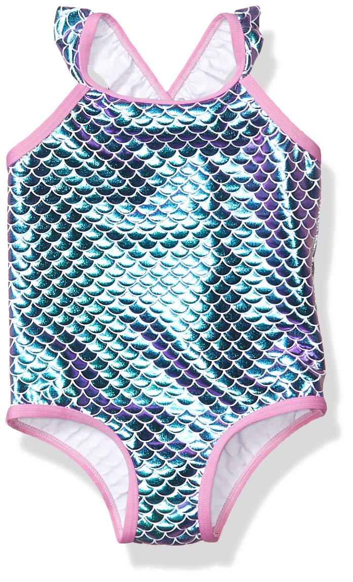 Pink Platinum Girls Baby Mermaid Bathing Suit, Purple, 2T