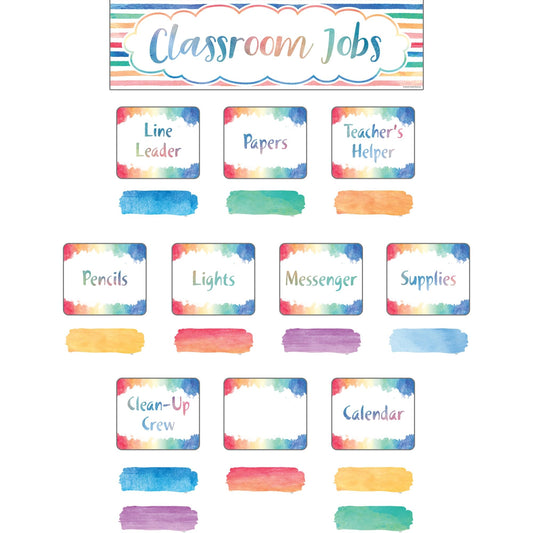 Teacher Created Resources Mini Bulletin Board Set, Watercolor Classroom Jobs