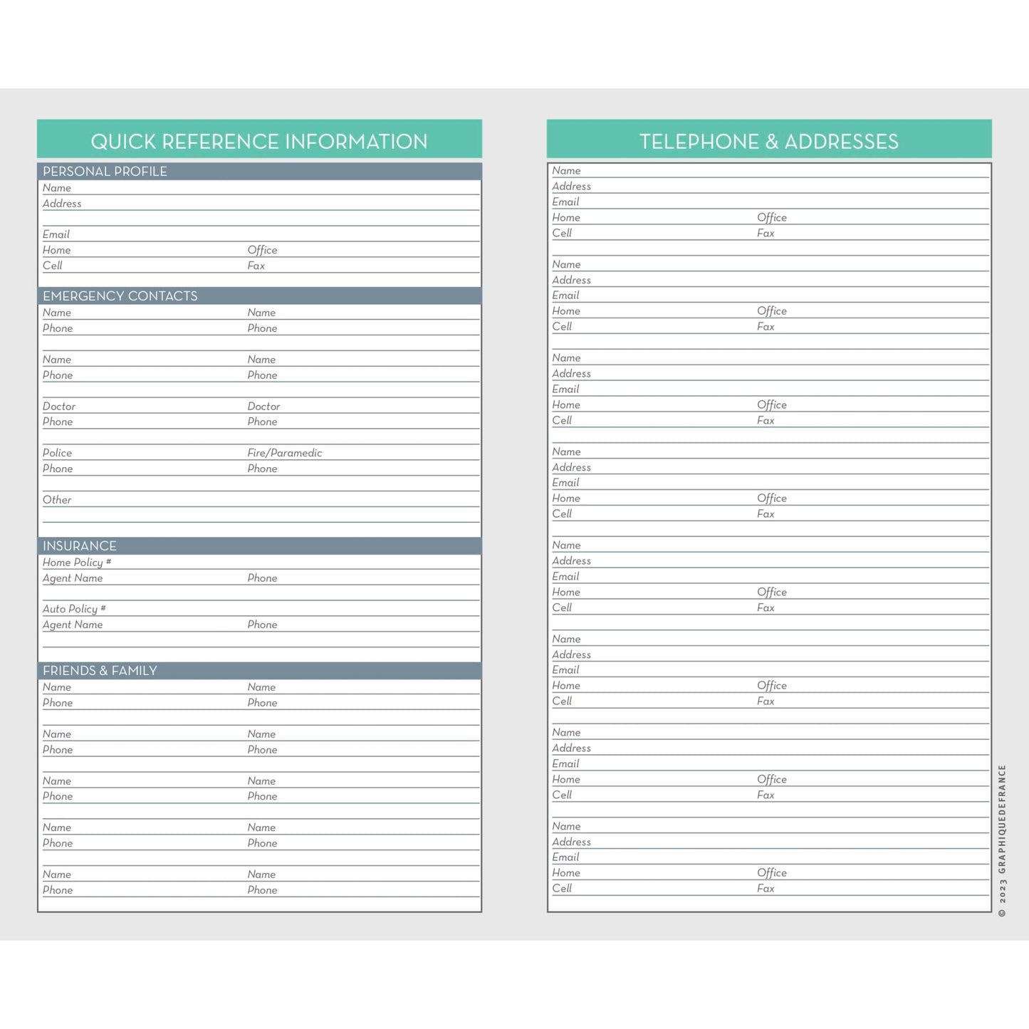 2023-2025 Graphique 29-Month Monthly Pocket Planner, 4" x 6", La Petite, August 2023 to December 2025, 2Y02024 D