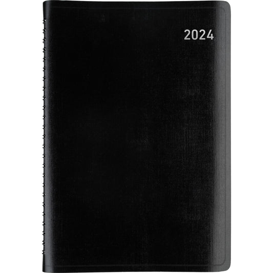 2024 Office Depot® Brand Weekly/Monthly Appointment Book, 5" x 8", Black, January to December 2024, OD711300