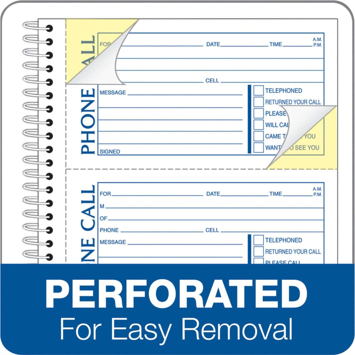 Adams Phone Message Book, Carbonless Duplicate, 5.50 x 11 Inches, 4 Sets per Page, 400 Sets per Book (SC1154D)