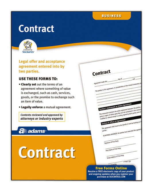 Adams Contract Forms, Includes Downloadable, Fillable Digital Forms, White (LF601)