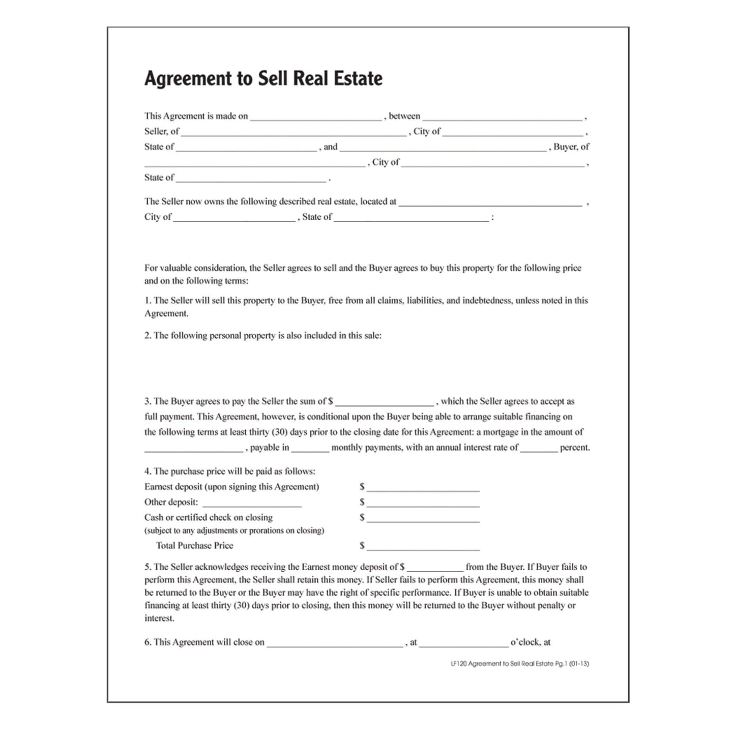 Adams Offer To Purchase Real Estate, Forms and Instructions (LF290)