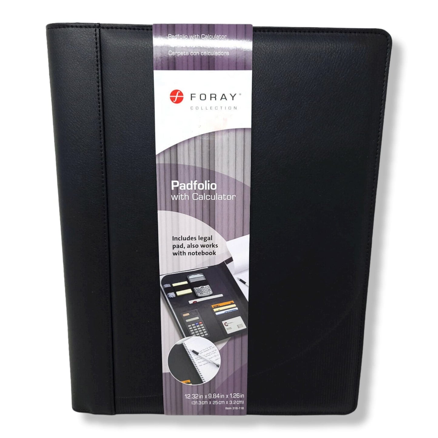 Foray Legal Pad Holder Letter Size with 2 Pockets and 4 Card Pocket Calculator, Black SKU: 146281