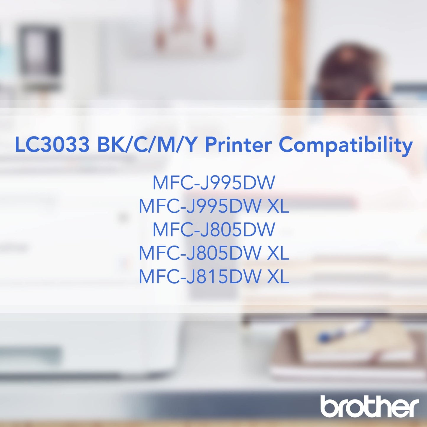 Brother Genuine LC30334PKS 4-Pack, Super High-Yield INKvestment Tank Ink Cartridges; Includes 1 Cartridge Each of Black, Cyan, Magenta & Yellow, Page Yield Up to 1,500 Pages/Cartridge, LC3033