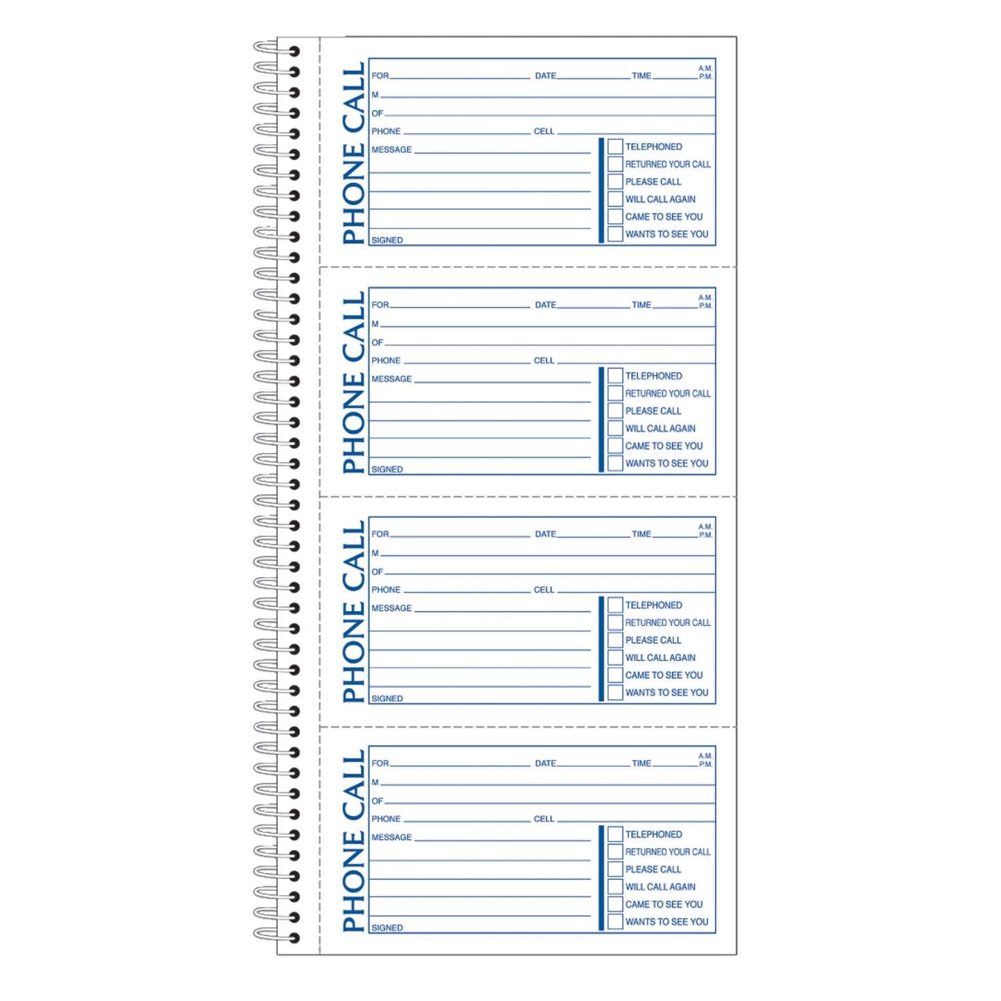 Adams Phone Message Book, Carbonless Duplicate, 5.50 x 11 Inches, 4 Sets per Page, 400 Sets per Book (SC1154D)