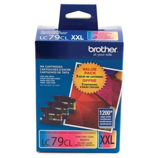 Brother Printer LC793PKS 3 Pack- 1 Each LC79C, LC79M, LC79Y Ink - Retail Packaging, Yellow/cyan/magenta