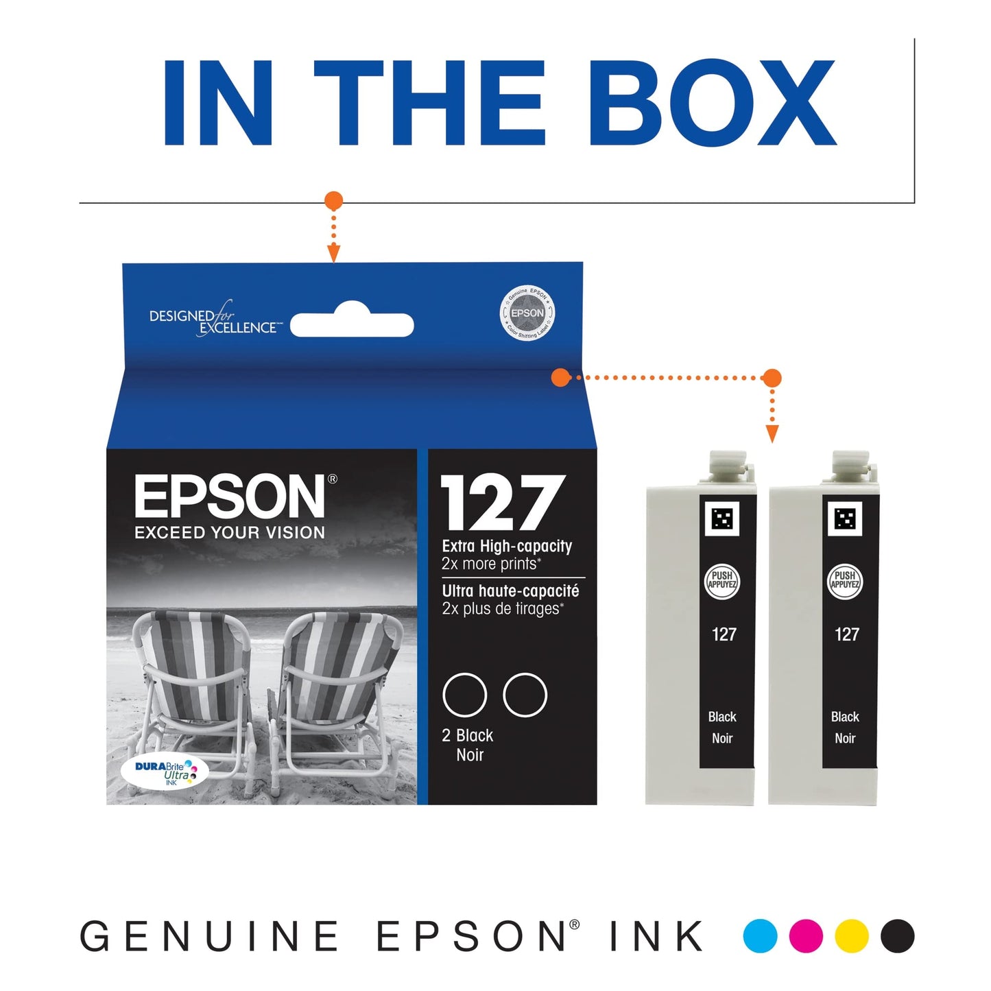 EPSON 127 DURABrite Ultra Ink Black Dual Cartridge Pack EXP 11.2023
