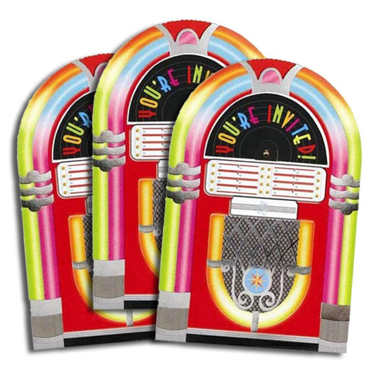 Amscan International Invite Large Juke Box, Pack of 8