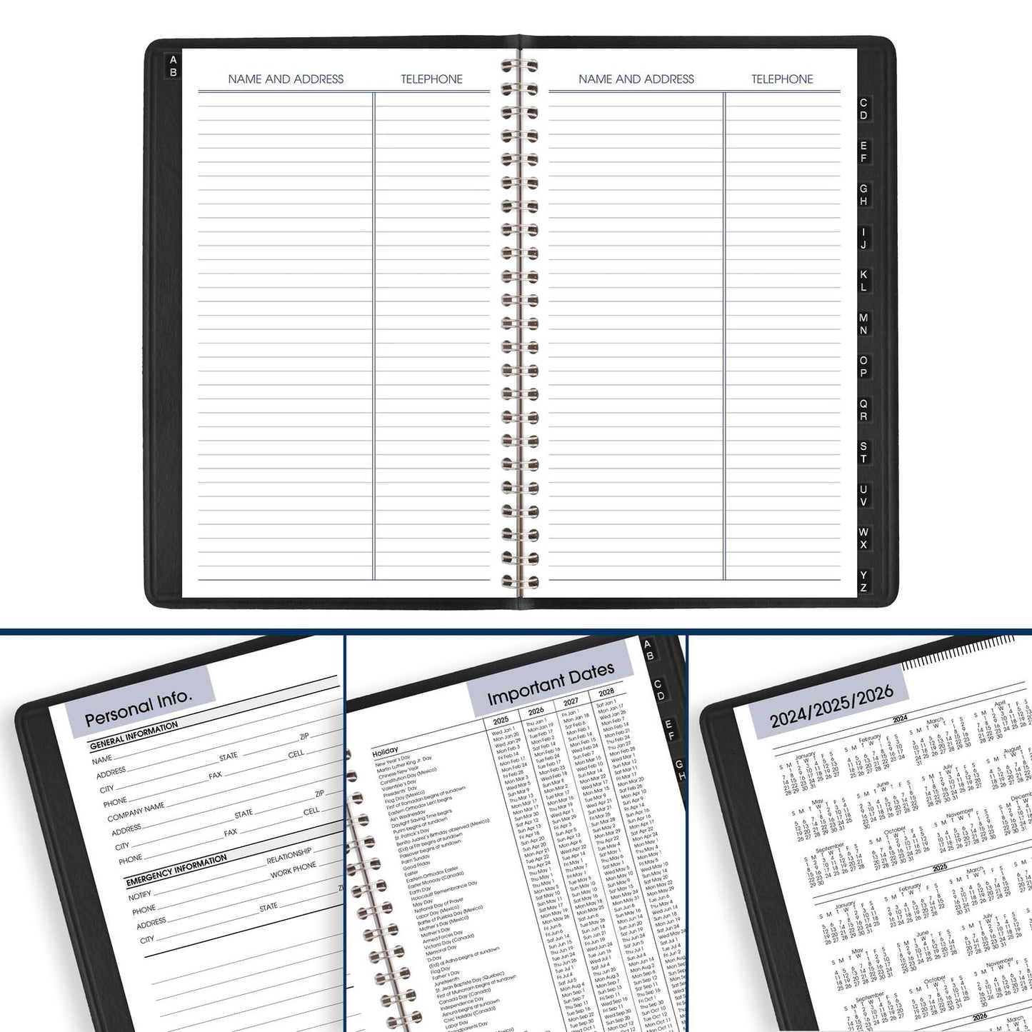 AT-A-GLANCE 2025 Appointment Book Planner, Weekly, 5" x 8", Small, DayMinder, Black (G2100025)